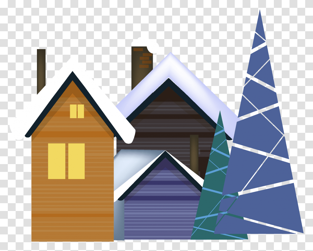 Snow Snowing Reflection And Image House, Housing, Building, Nature, Outdoors Transparent Png