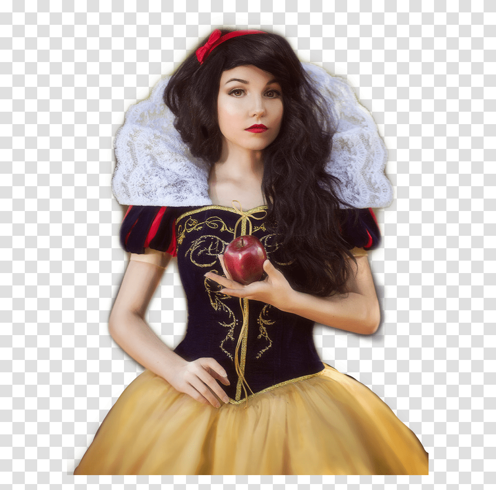 Snow Snowwhite Dwarves Disney Red Apple Sticker Custom Made Snow White Dress, Costume, Person, Evening Dress Transparent Png