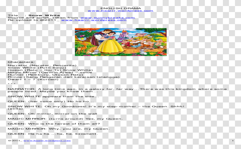 Snow White Mirror Cartoon, Costume, Apparel, Leisure Activities Transparent Png