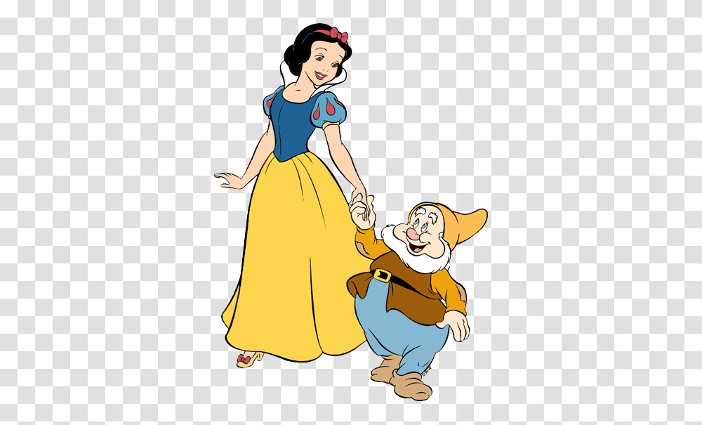 Snow White With Dwarfs Clip Art Disney Clip Art Galore, Person, Female, Performer Transparent Png