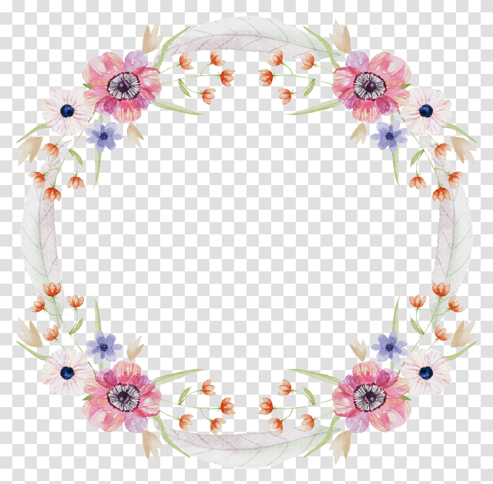 Snow White Wreath Decoration Vector Circle Of Flowers Clipart, Floral Design, Pattern Transparent Png