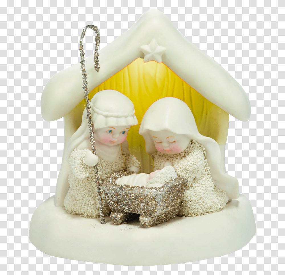 Snowbabies Nativity, Figurine, Birthday Cake, Dessert, Food Transparent Png