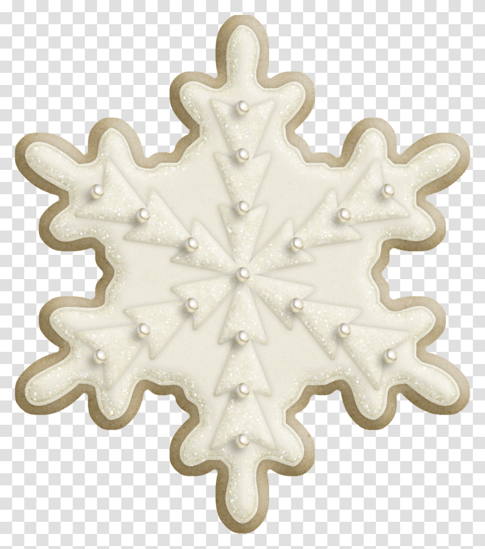 Snowflake Christmas Cookie, Cross, Ornament, Icing Transparent Png