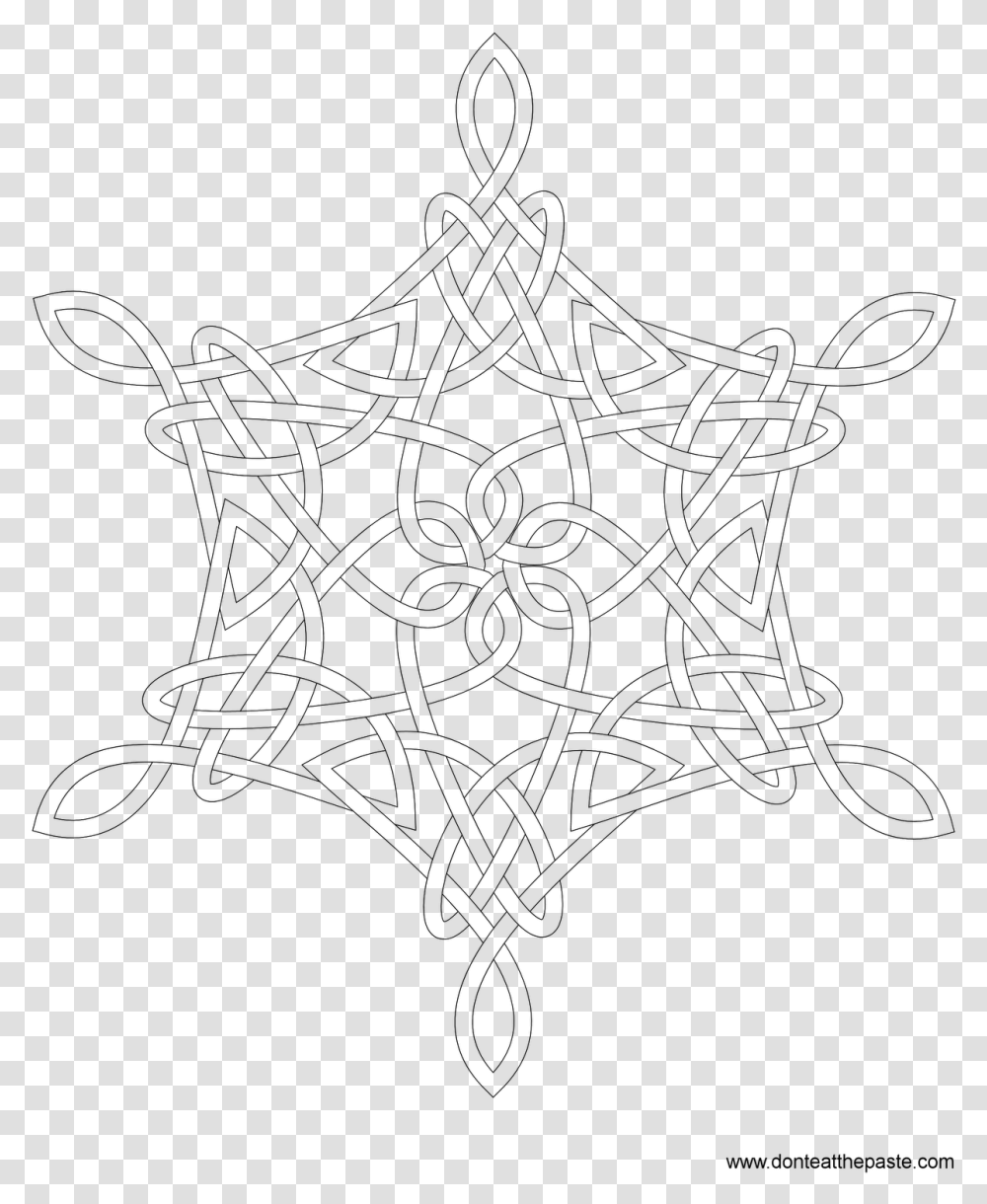 Snowflake Clipart Color Black And White Snowflake Mandala Sketch, Gray, World Of Warcraft Transparent Png