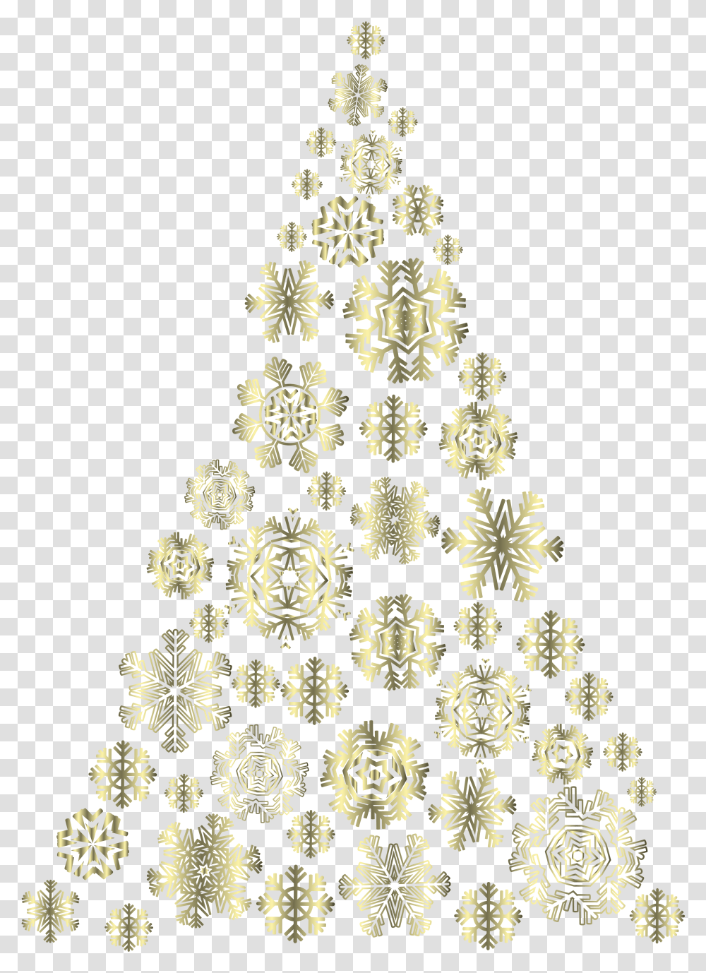 Snowflake Clipart Gold Christmas Tree Snow Flake, Floral Design, Pattern, Plant Transparent Png
