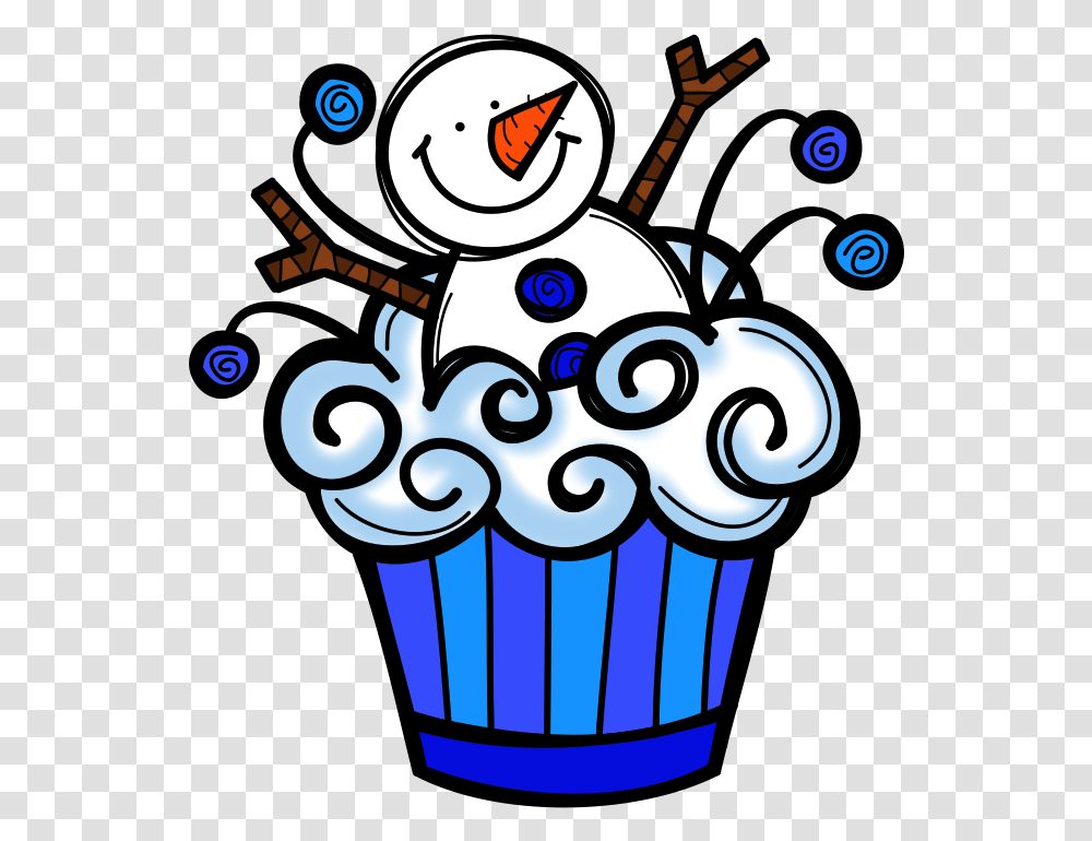 Snowflake Clipart Winter Vacation Birthday Cupcake Clip, Food, Sweets, Confectionery, Popcorn Transparent Png