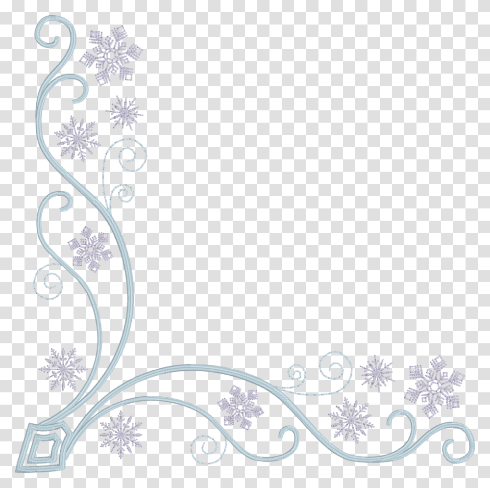 Snowflake Corner, Floral Design, Pattern Transparent Png