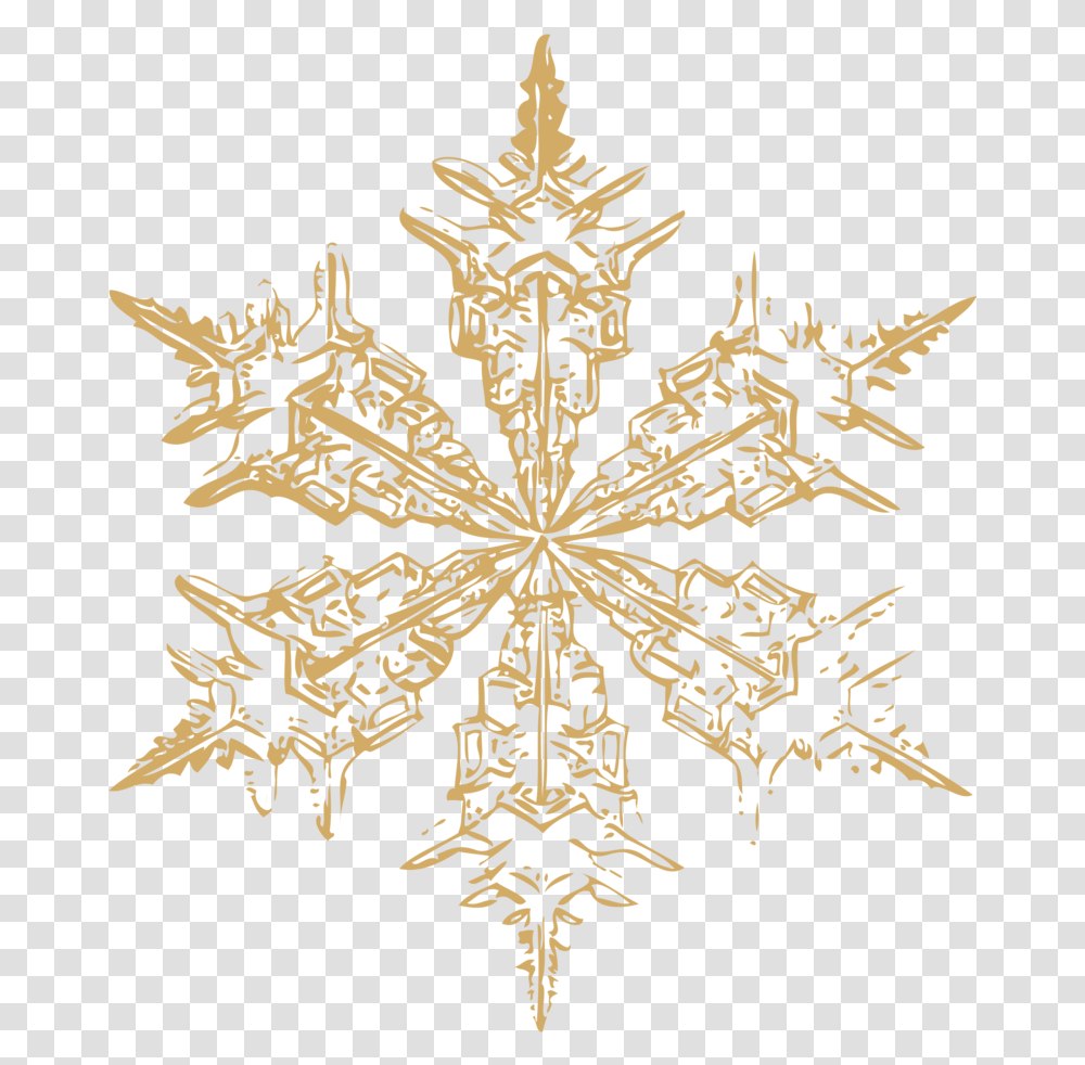 Snowflake Divider Gold Snowflake Spring 44 Decorative Transparent Png