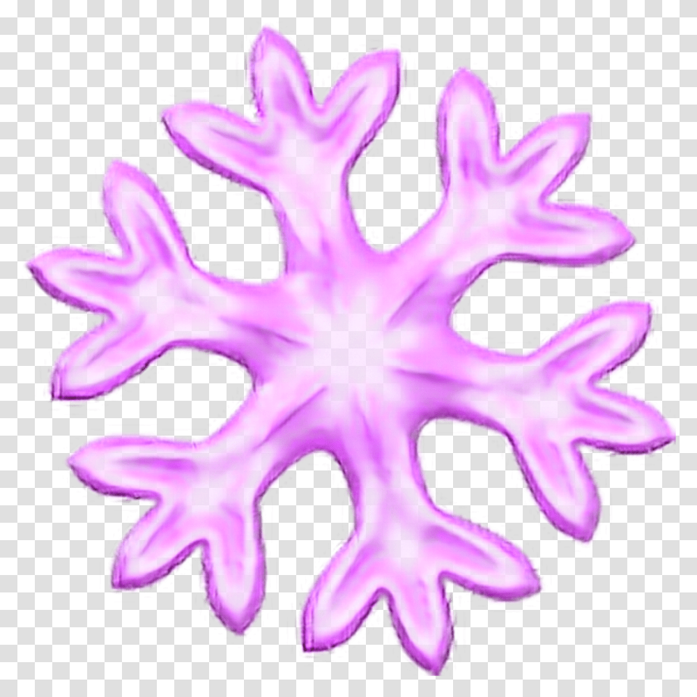 Snowflake Overlay Pink Snowflake Emoji Snow Overlay Background Snowflake Emoji, Purple, Pattern, Fractal, Ornament Transparent Png