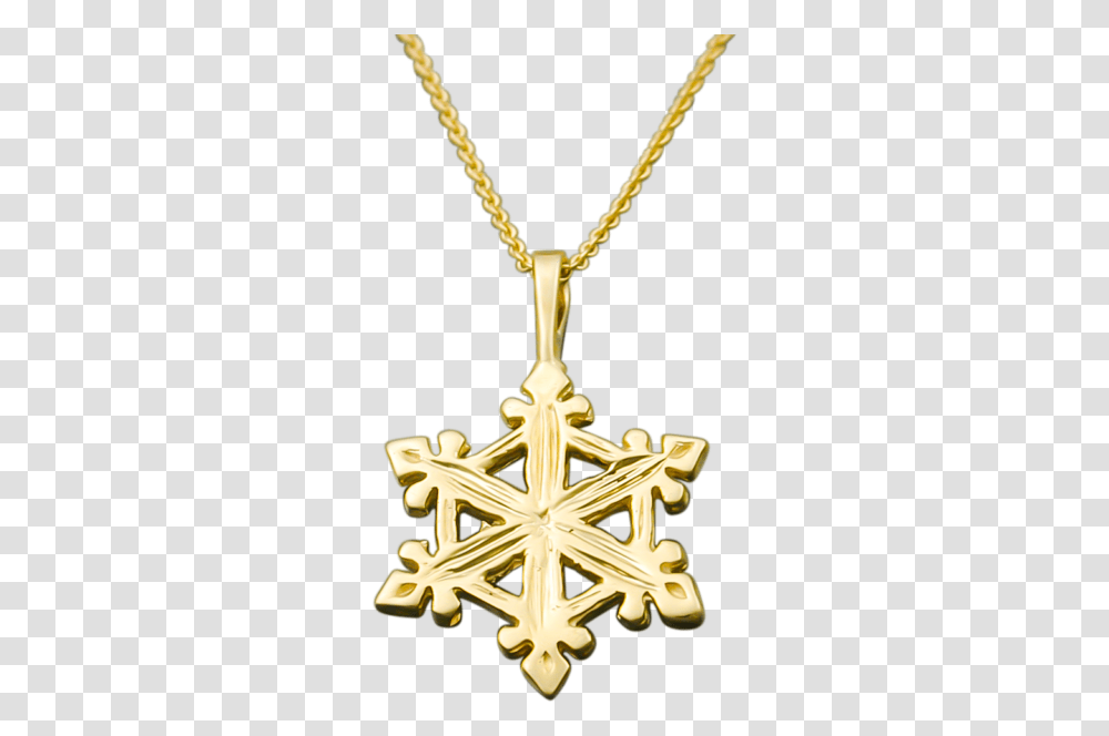 Snowflake Pendant 14k Gold Solid, Cross, Symbol, Crucifix Transparent Png
