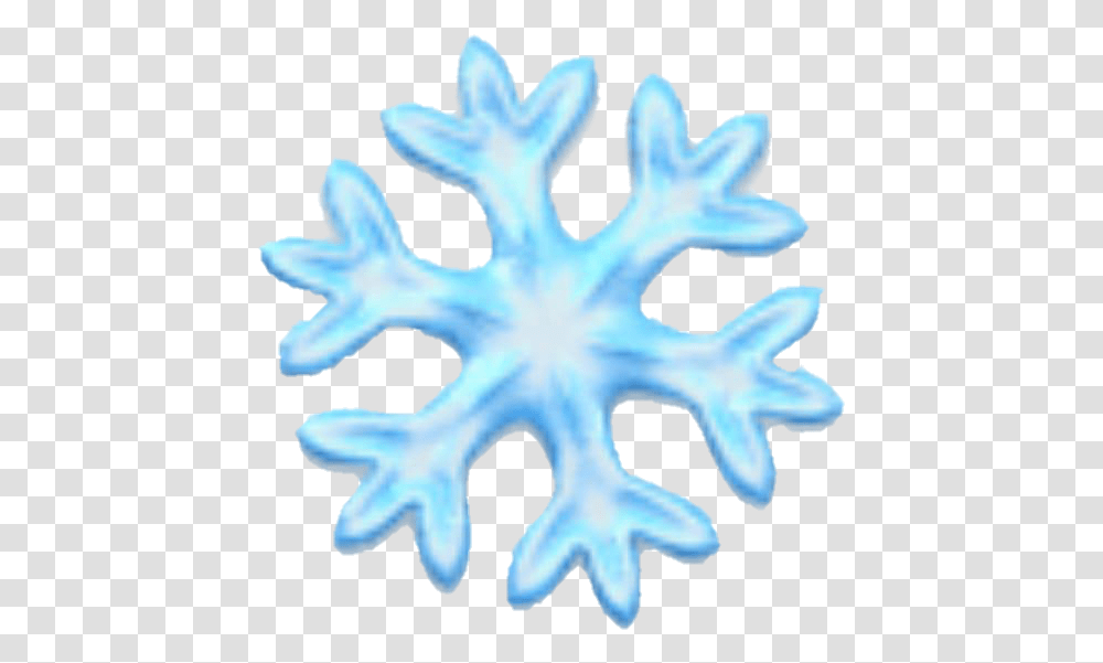 Snowflake Snow Snowing Blue Iphone Snowflake Emoji Transparent Png