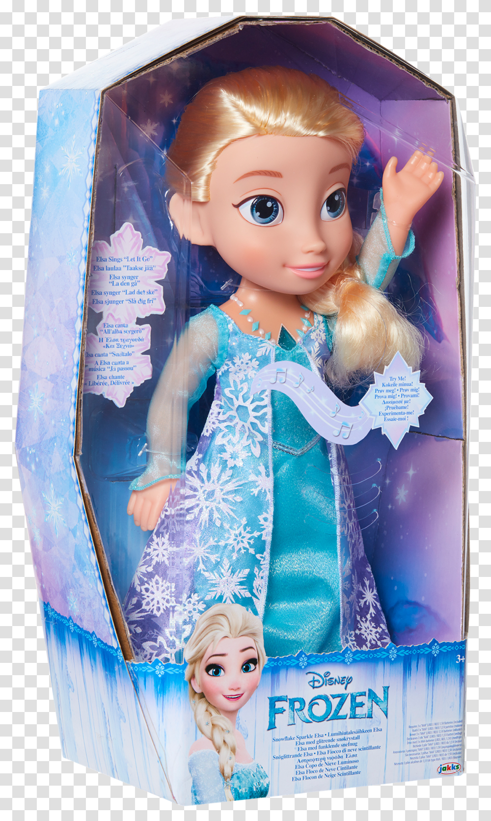 Snowflake Sparkle Elsa Large Barbie, Doll, Toy, Figurine, Person Transparent Png