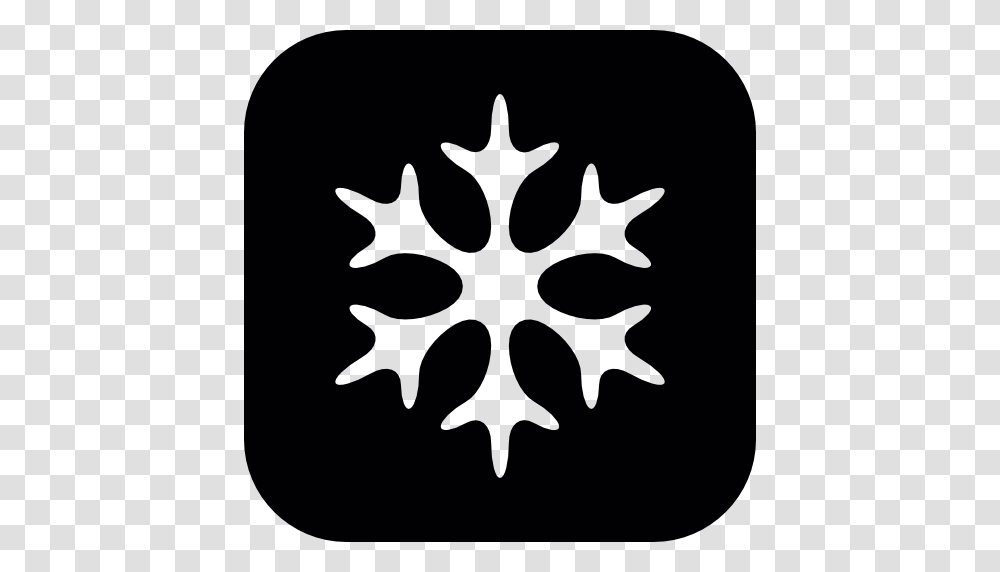 Snowflake Winter Shape In Black And White, Stencil Transparent Png