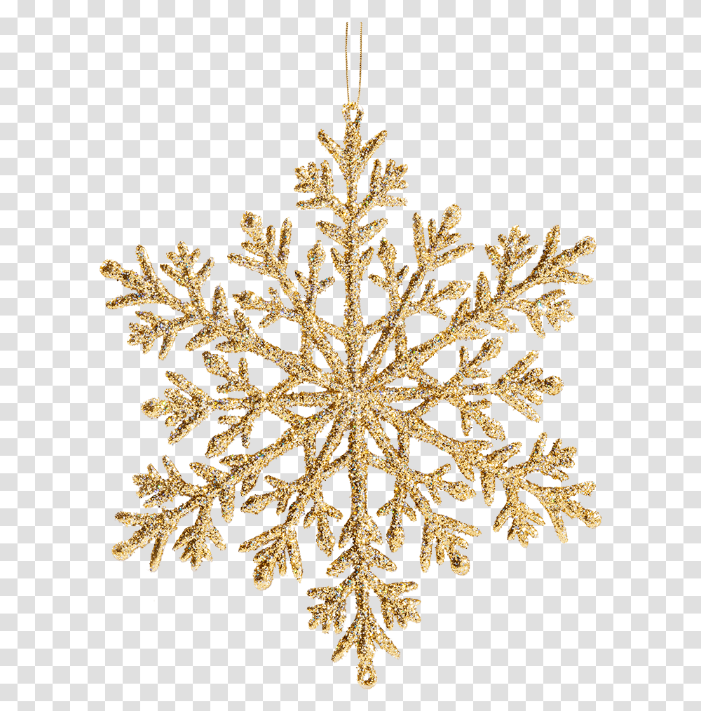 Snowflake With Glitter Gold 21cm Glitter Gold Snowflake, Chandelier, Lamp Transparent Png
