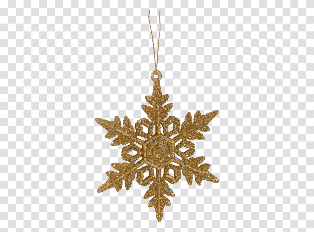 Snowflake With Gold Glitter Christmas Flakes Clipart, Ornament, Accessories, Accessory, Jewelry Transparent Png