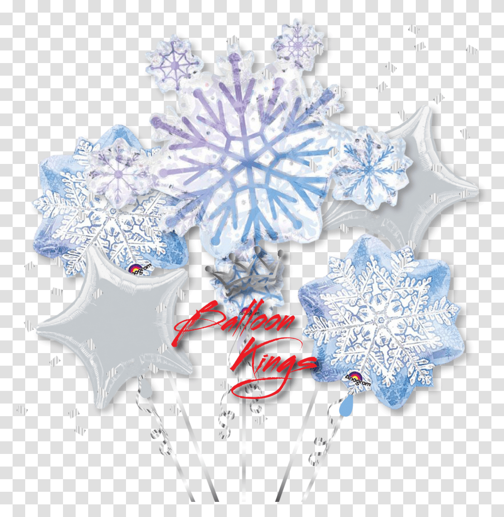 Snowflakes Bouquet Balloon, Pattern, Ornament, Fractal, Wedding Cake Transparent Png