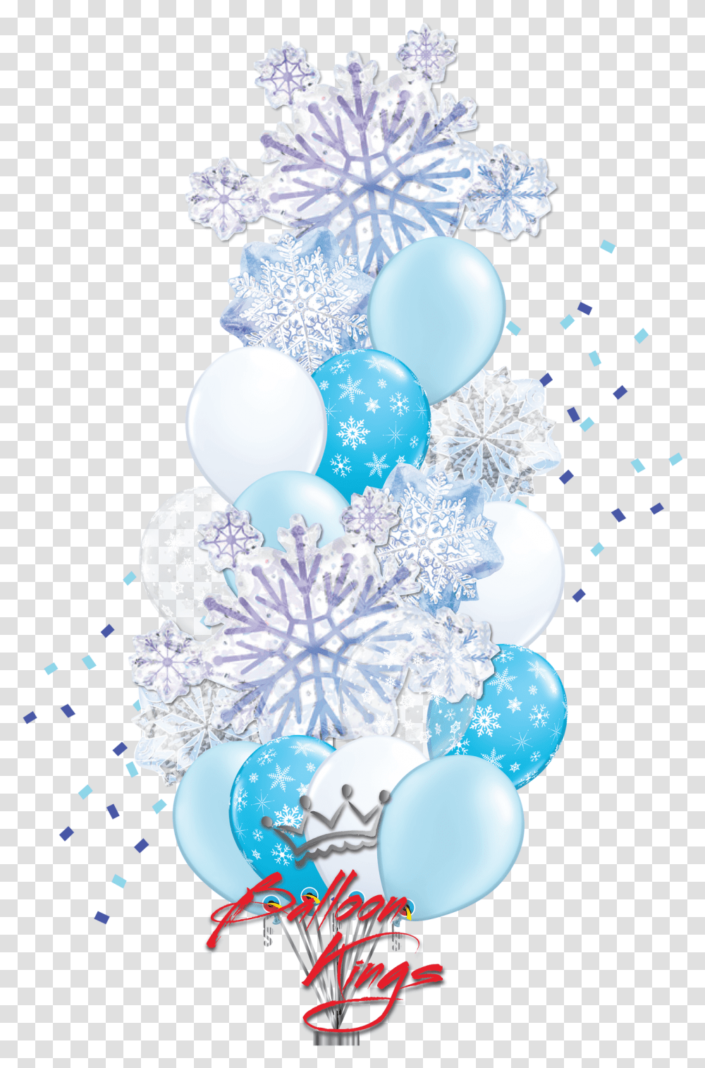 Snowflakes Clusters Bouquet, Balloon, Paper, Confetti, Turquoise Transparent Png