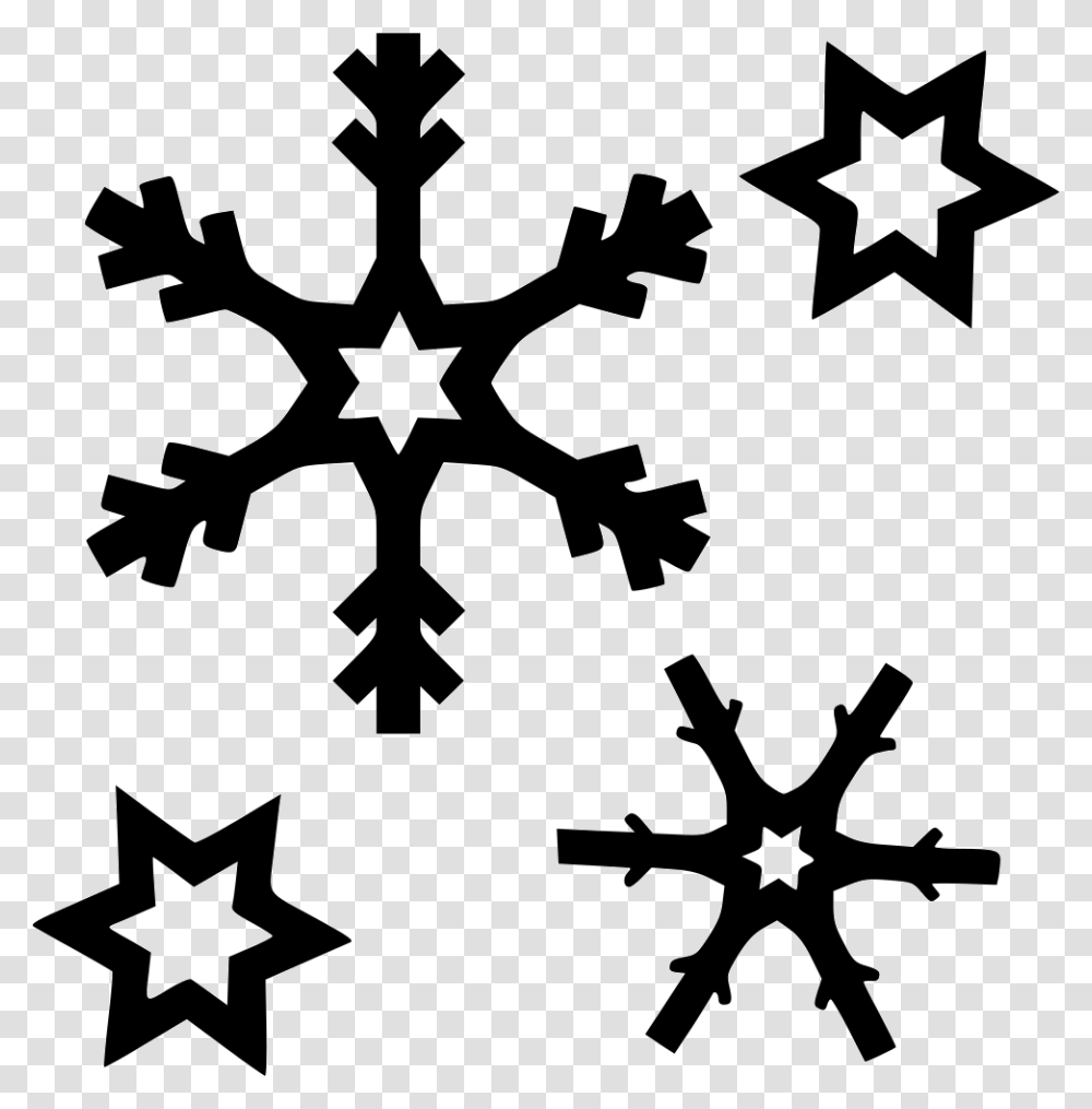 Snowflakes Icon Free Download, Cross, Stencil, Silhouette Transparent Png