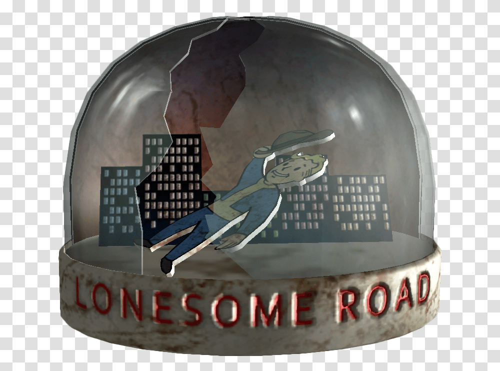 Snowglobelonesomeroad Fallout Lonesome Road Snowglobe, Helmet, Apparel, Sphere Transparent Png