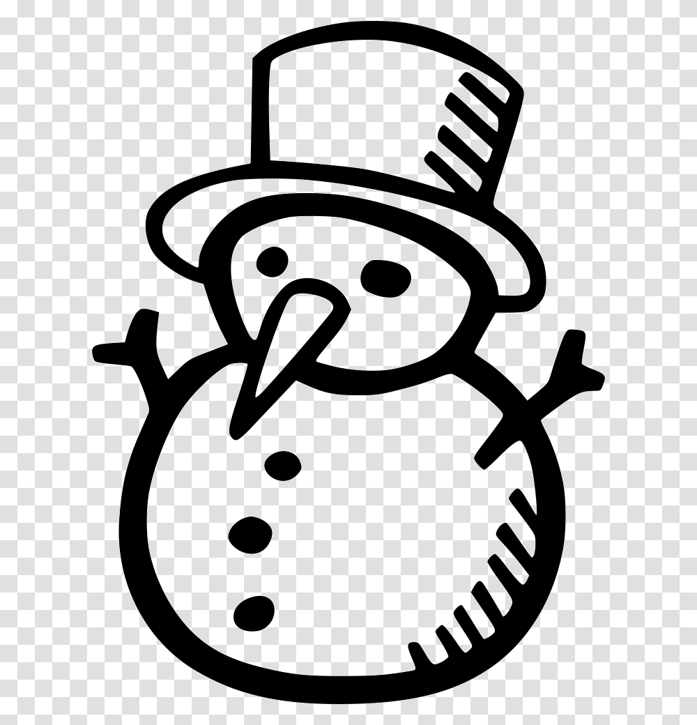 Snowman Background Black And White Snowman Clipart, Stencil, Nature, Outdoors, Winter Transparent Png
