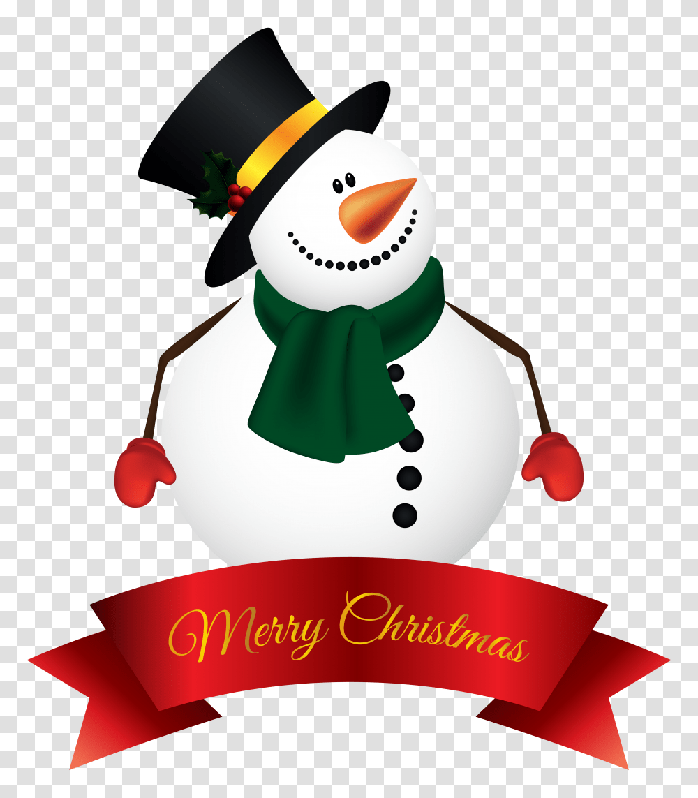 Snowman Banner Clipart, Nature, Winter, Outdoors, Greeting Card Transparent Png