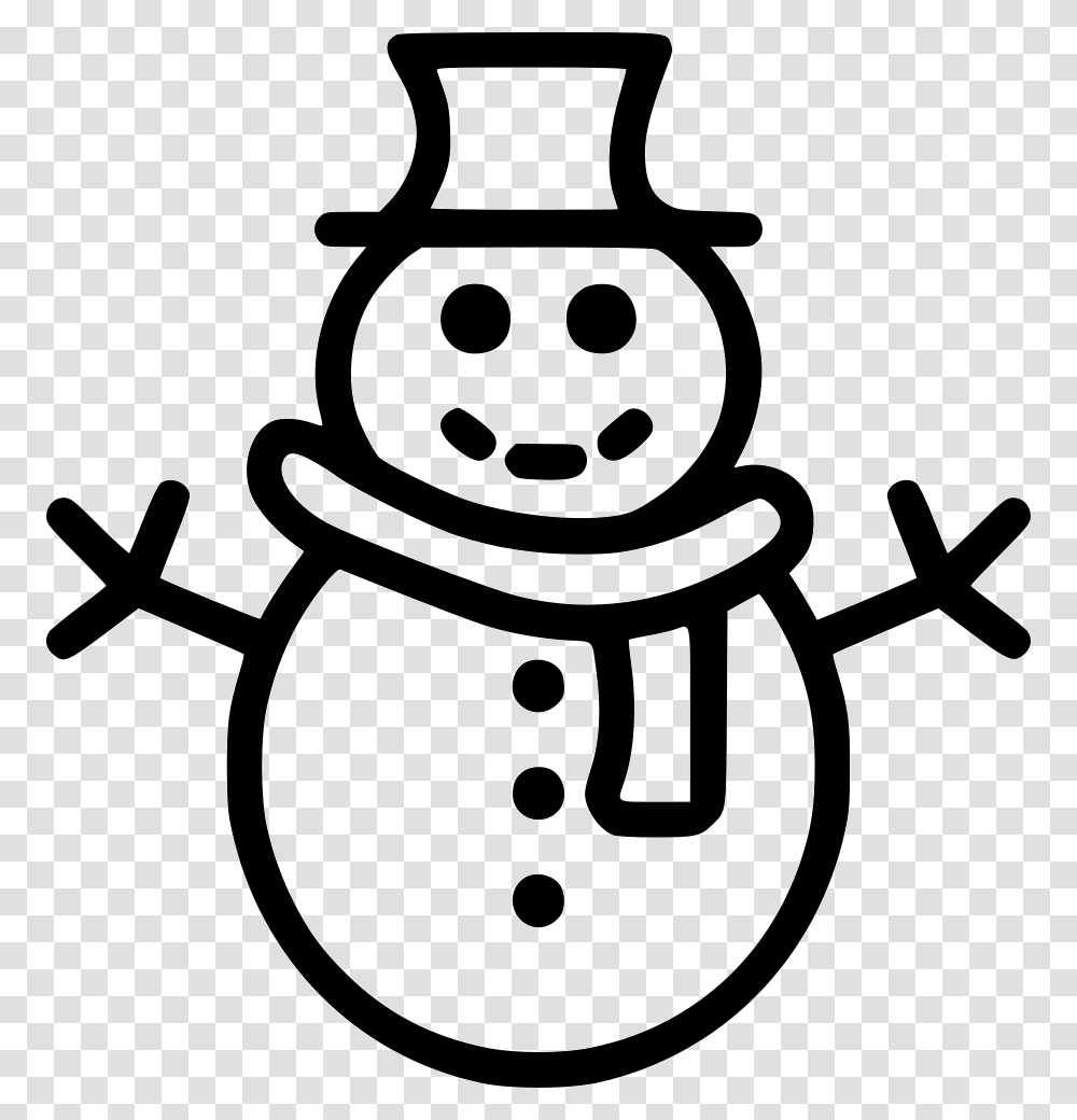 Snowman Black And White Snowman Black And White, Stencil, Winter, Outdoors, Nature Transparent Png