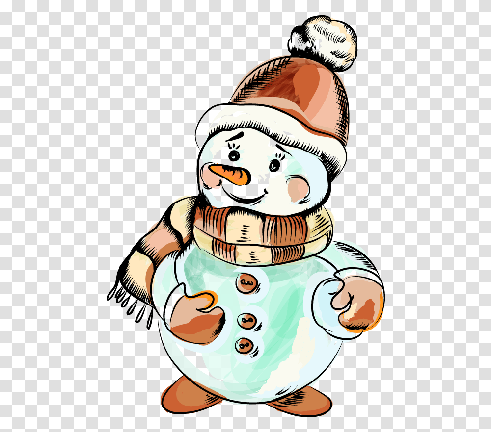 Snowman Christmas Drawing Cartoon For Happy, Person, Human, Astronaut, Doctor Transparent Png