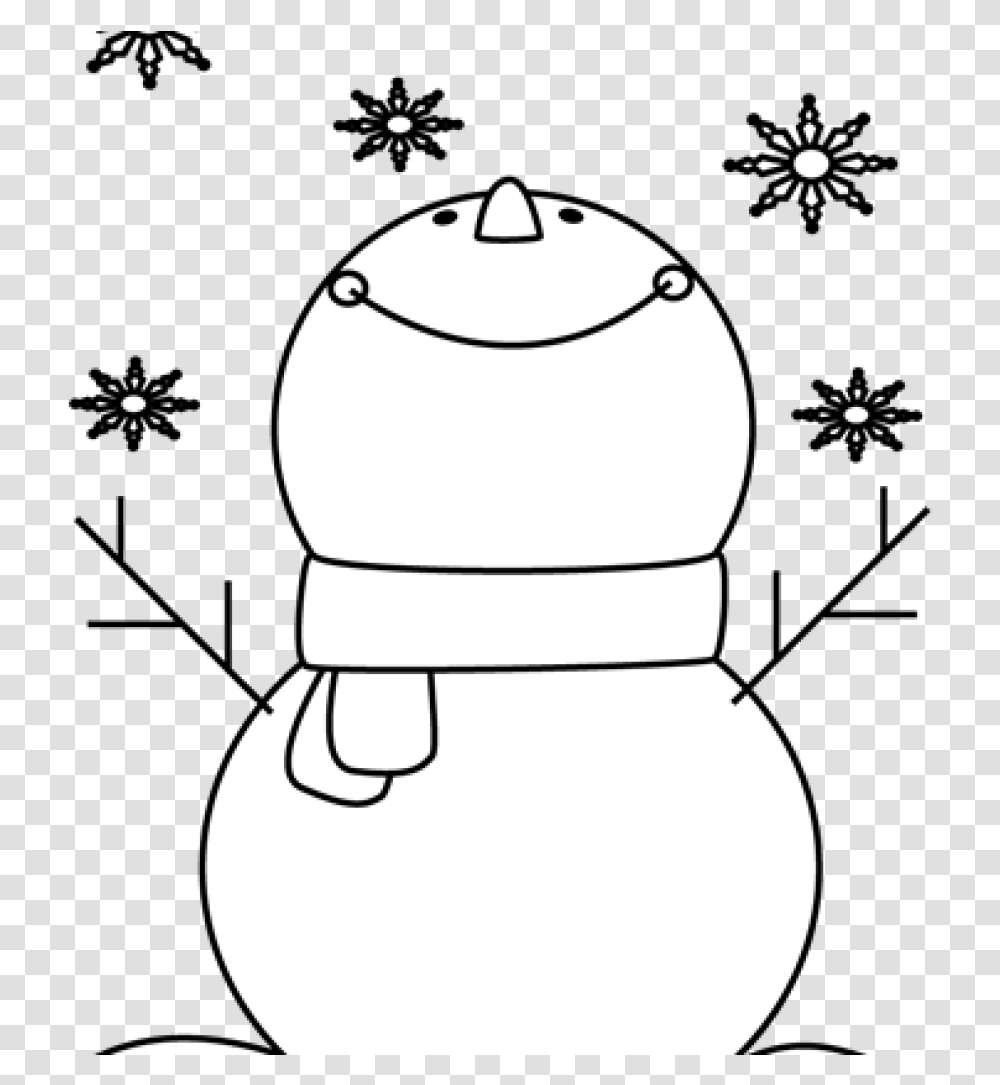Snowman Clipart Black And White Plain Snowman, Nature, Outdoors, Winter, Igloo Transparent Png