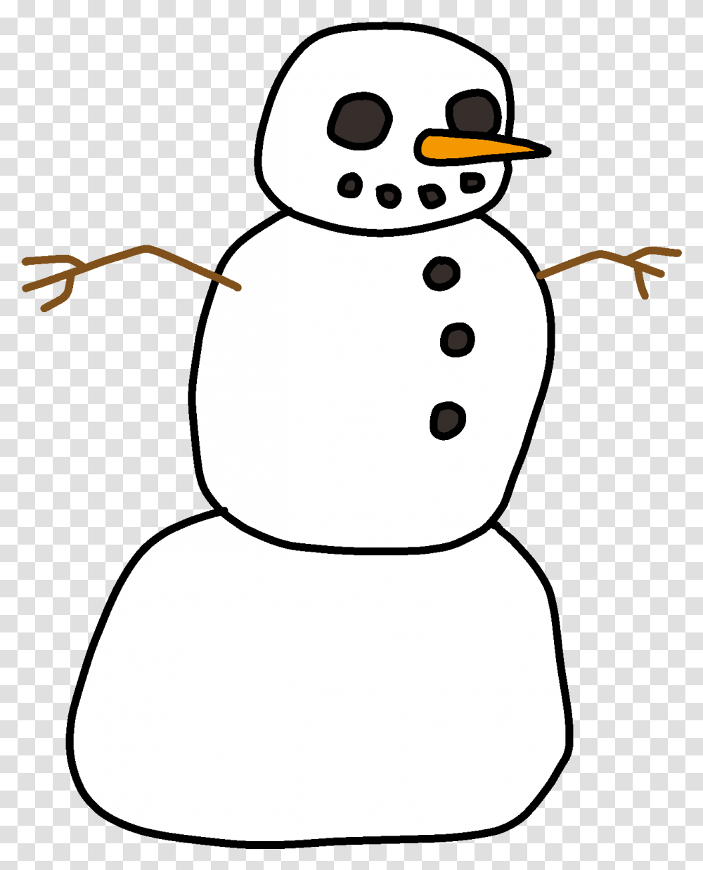 Snowman Clipart Plain Snowman, Nature, Outdoors, Winter Transparent Png