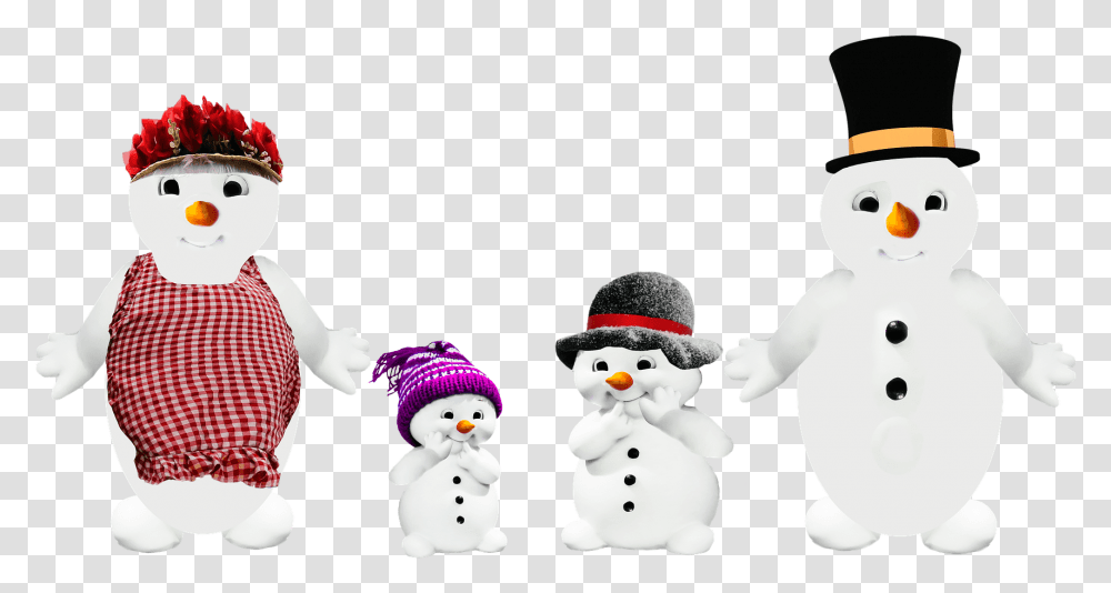 Snowman Family Snowman, Nature, Outdoors, Winter, Clothing Transparent Png