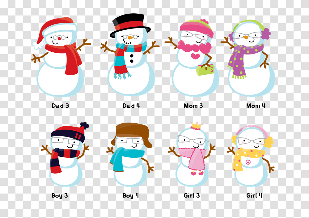 Snowman Family With Lights, Nature, Outdoors, Winter, Snow Angel Transparent Png