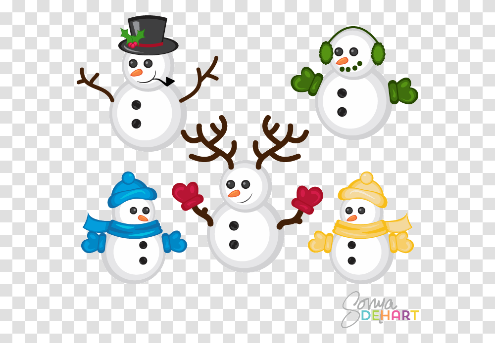 Snowman Free Cute Clipart Clip Art On Christmas Snowmen Clipart, Nature, Outdoors, Winter Transparent Png