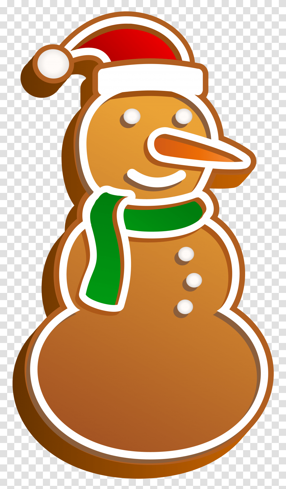 Snowman Gingerbread Cookie Clip, Sweets, Food, Confectionery, Biscuit Transparent Png