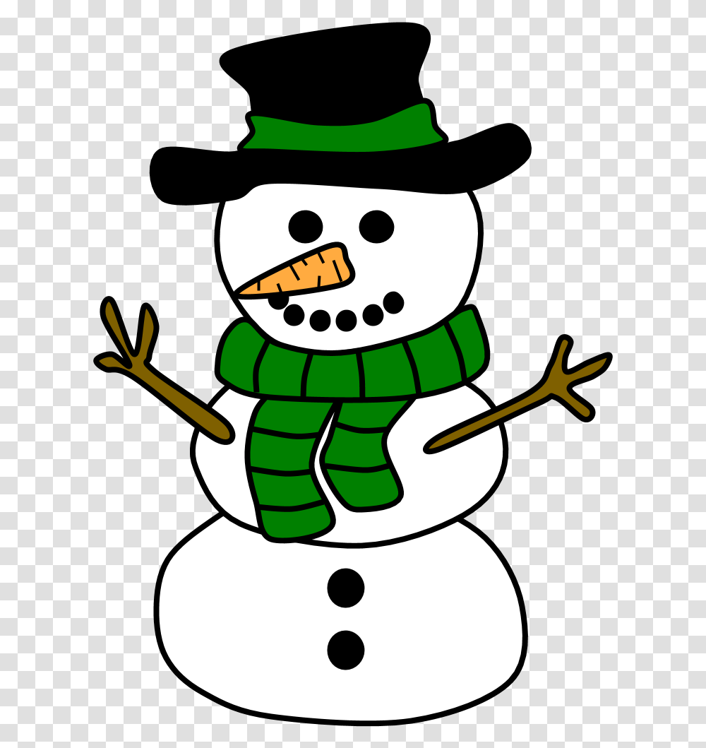 Snowman Hat Scarf Green, Nature, Outdoors, Winter Transparent Png