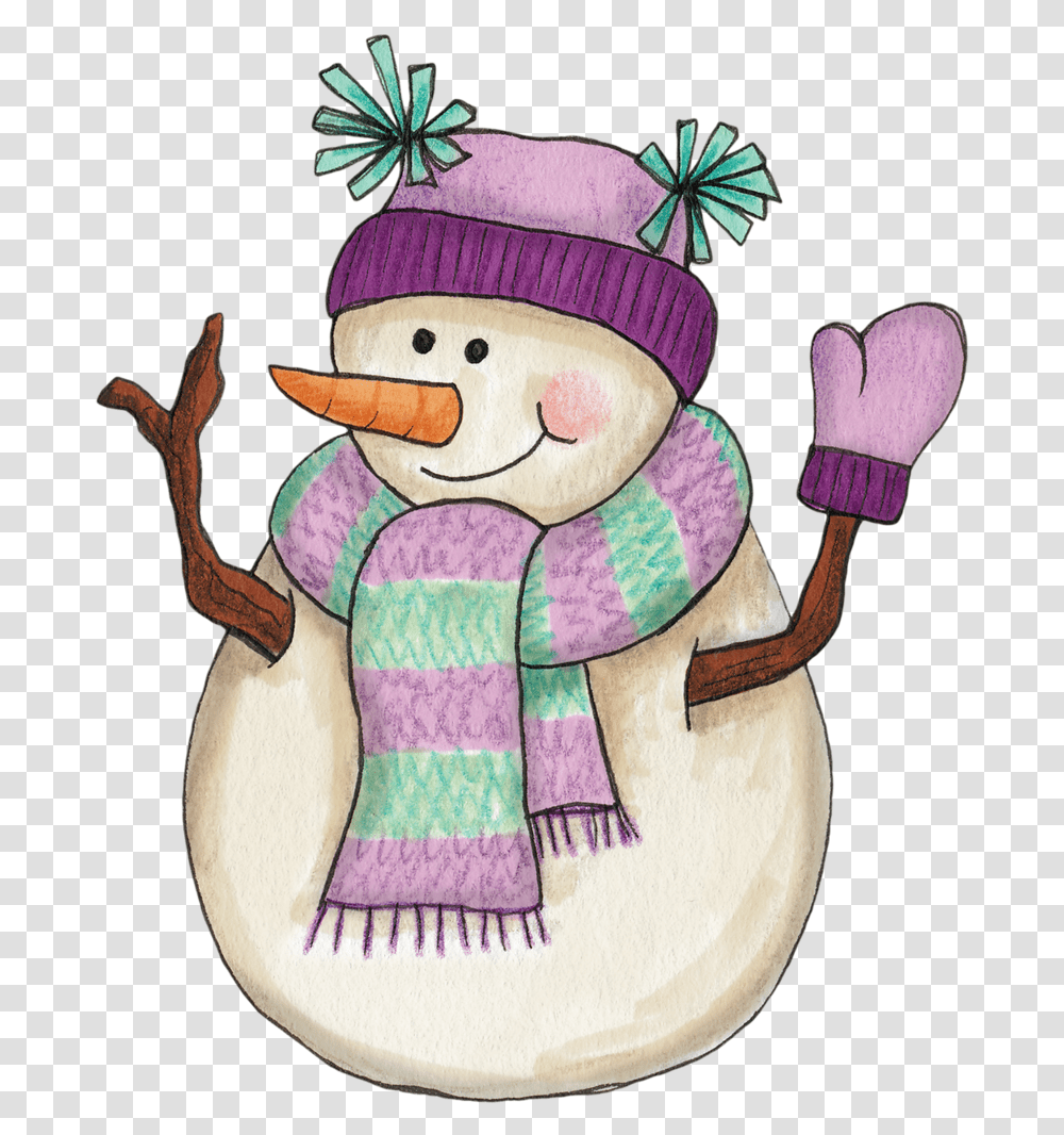 Snowman In Lavender Girl Snowman, Outdoors, Nature, Toy, Doll Transparent Png