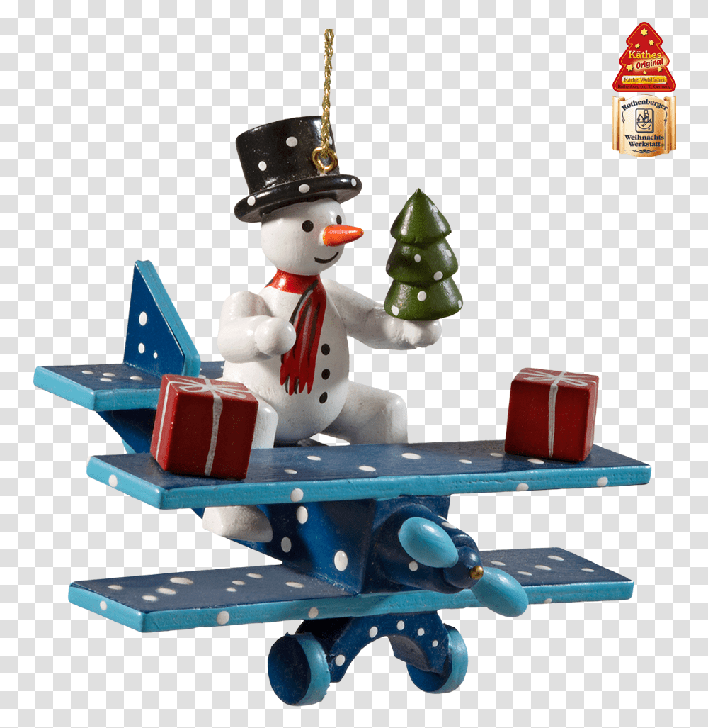 Snowman On Plane Cartoon, Performer, Outdoors, Figurine, Toy Transparent Png