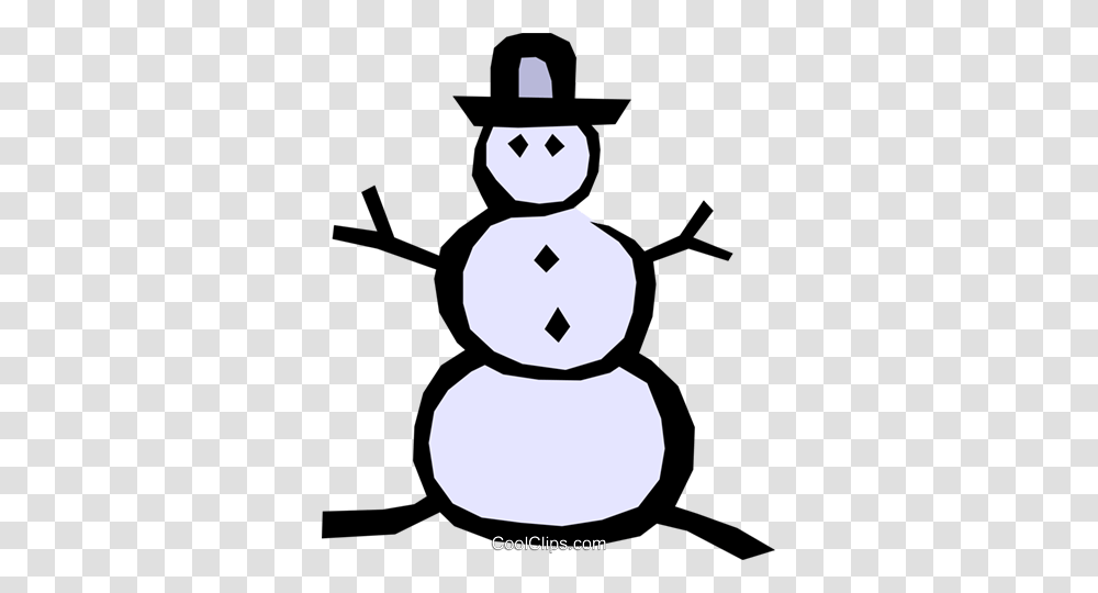 Snowman Royalty Free Vector Clip Art Illustration, Nature, Outdoors, Winter, Stencil Transparent Png
