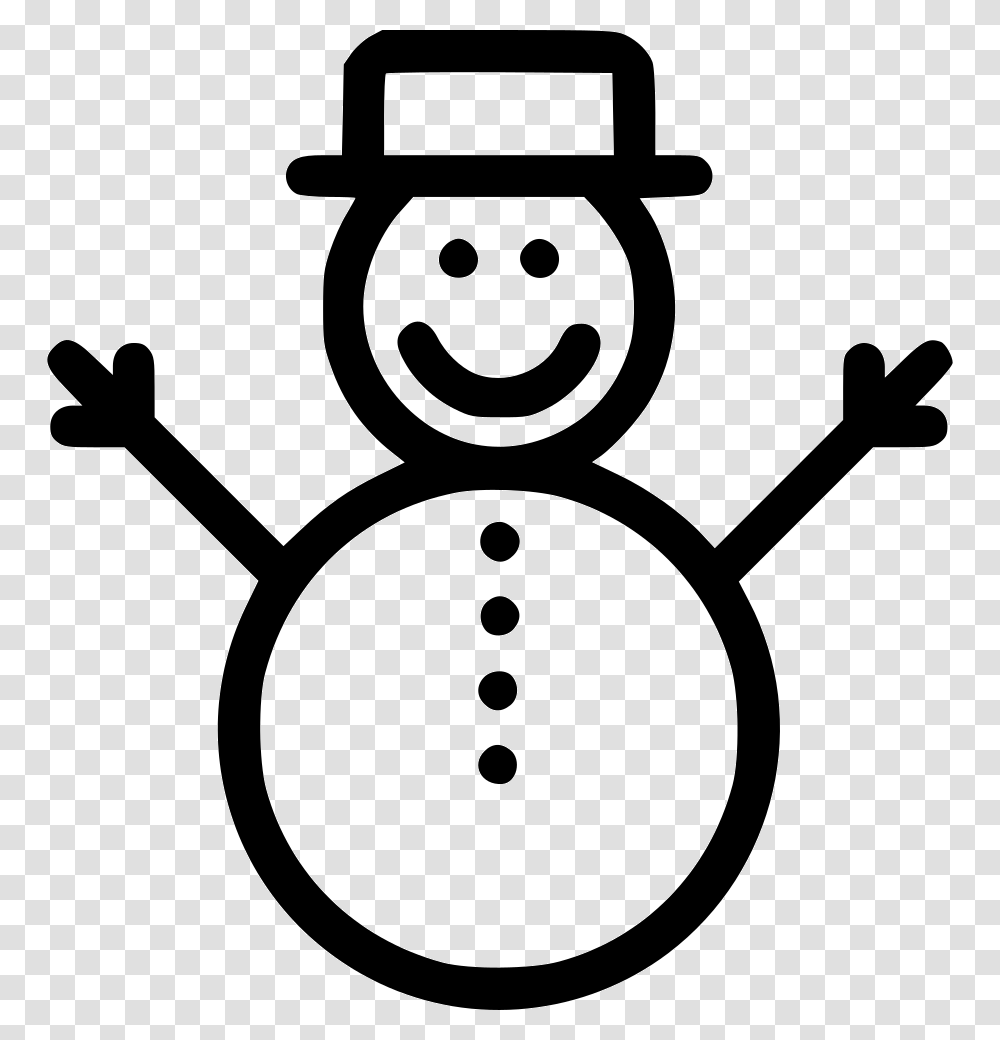Snowman, Stencil, Winter, Outdoors, Nature Transparent Png