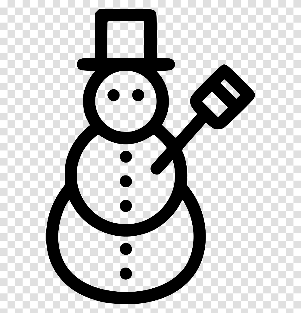 Snowman, Stencil, Winter, Outdoors, Nature Transparent Png