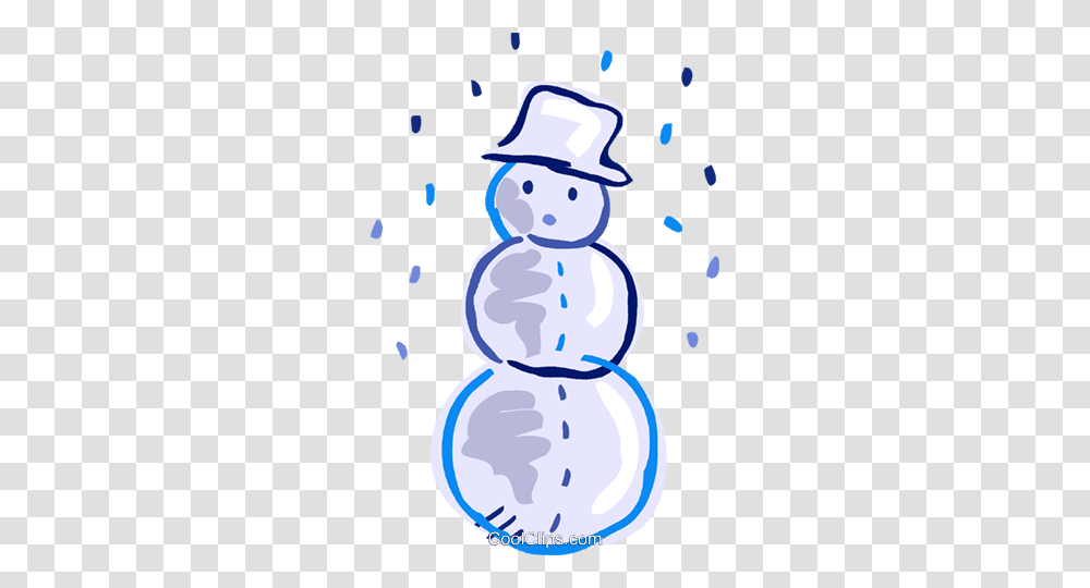 Snowman Wearing A Hat With Snow Falling Royalty Free Vector Clip, Nature, Outdoors, Winter Transparent Png