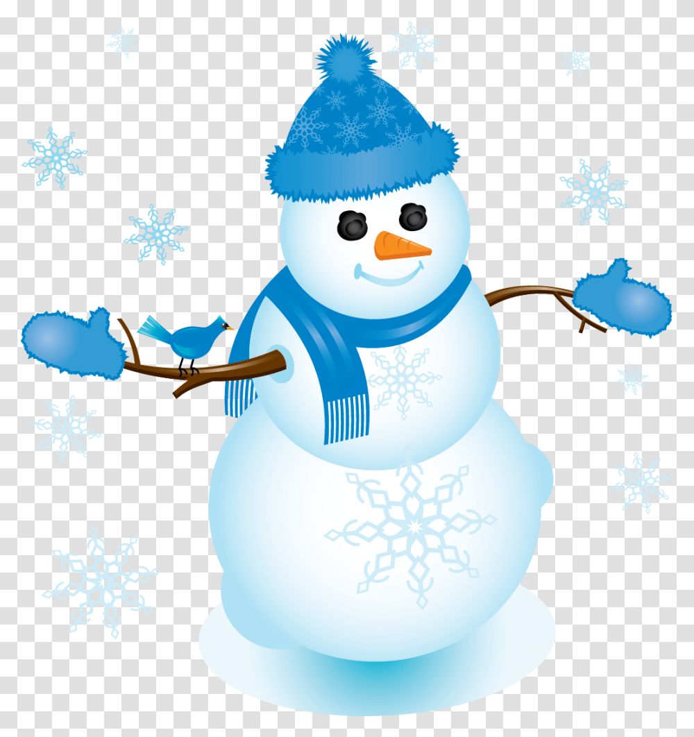 Snowman With Blue Scarf Snowman With Mittens Clipart, Nature, Outdoors, Winter Transparent Png