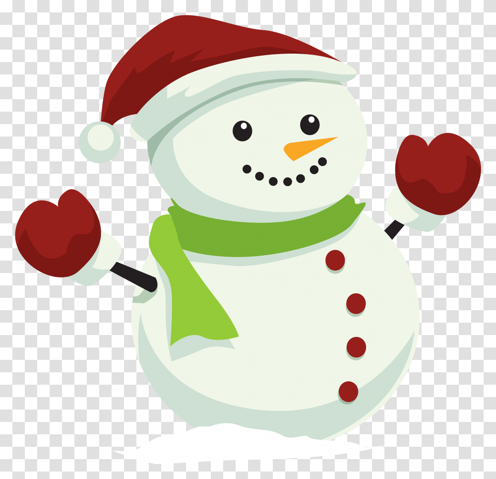 Snowman With Christmas Hat Clipart Snowman, Nature, Outdoors, Winter Transparent Png