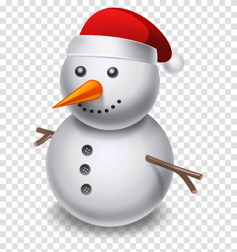 Snowman With Santa Hat, Nature, Outdoors, Winter Transparent Png