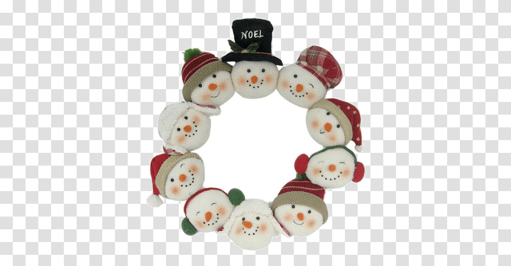 Snowman Wreath Felt Christmas Decorations Xmas Crafts Caritas De De Nieve En Fieltro, Outdoors, Winter, Nature Transparent Png