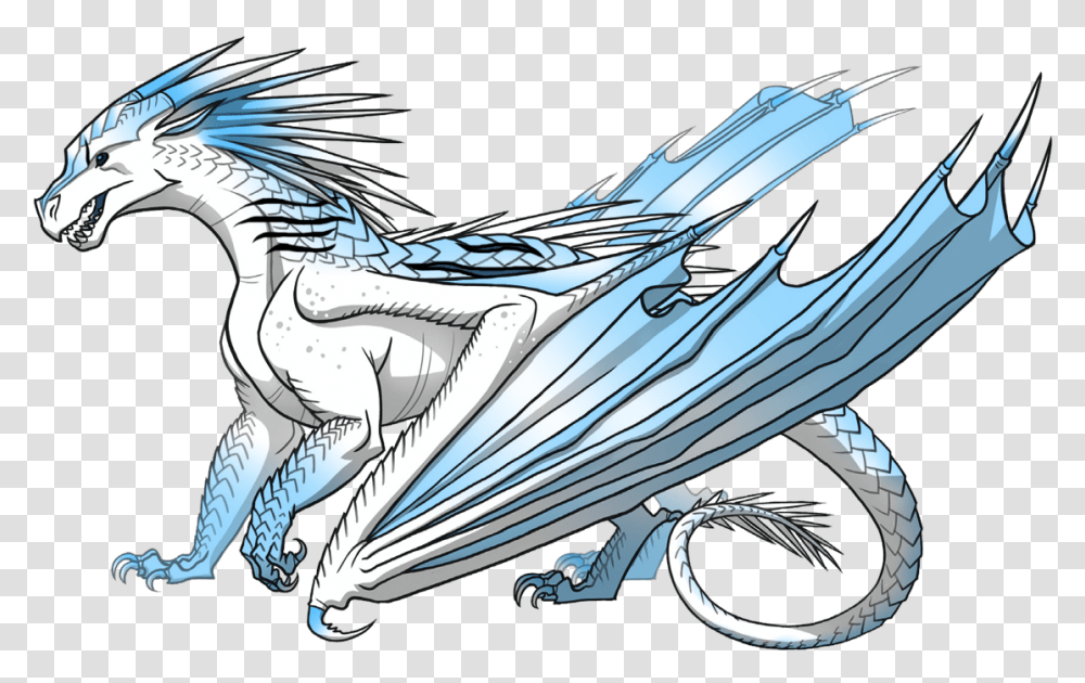 Snowstorm Official Artwork Icewing From Wings Of Fire, Dragon, Wheel, Machine, Horse Transparent Png