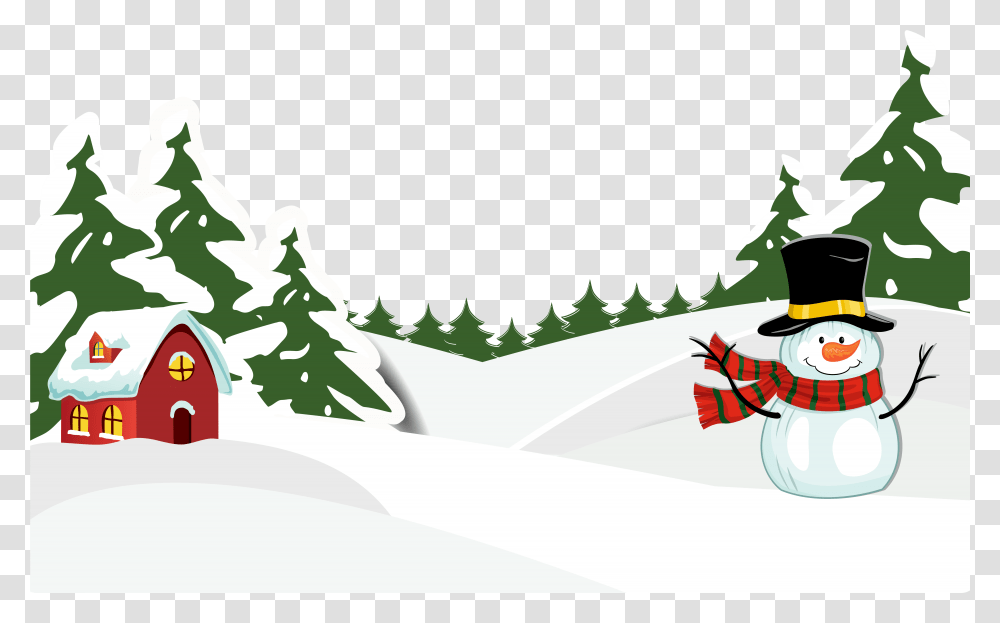 Snowy Clipart, Tree, Plant, Snowman, Outdoors Transparent Png