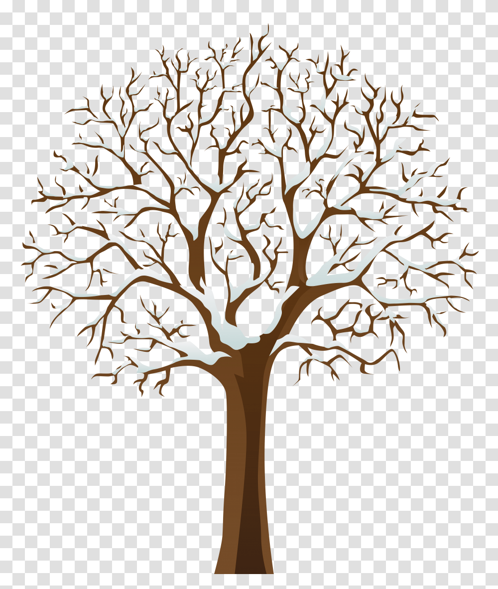 Snowy Winter Tree, Plant, Cross Transparent Png