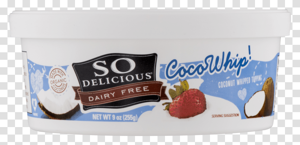 So Delicious Dairy Free Coco Whip Coconut Whipped Topping, Strawberry, Fruit, Plant, Food Transparent Png