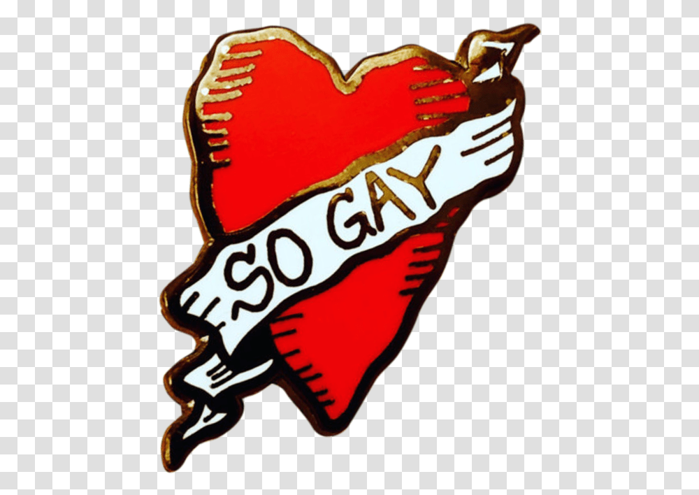 So Gay Heart Pin, Label, Sticker, Sweets Transparent Png
