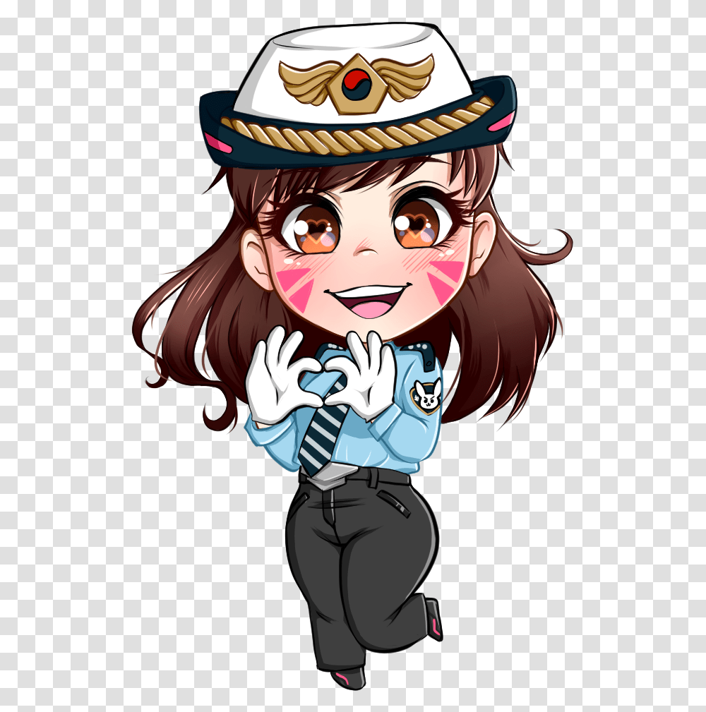 So I've Been Working On Some Chibi Commissions For D Va Police Chibi, Apparel, Tie, Accessories Transparent Png